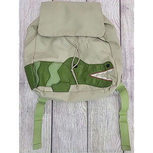 Pottery Barn Kids Alligator Crocodile Mini Backpack Beige Green 12" x 12"